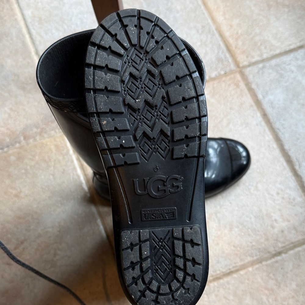 UGG Glossy Black Knee-High Rain Boots - Picture 7 of 7